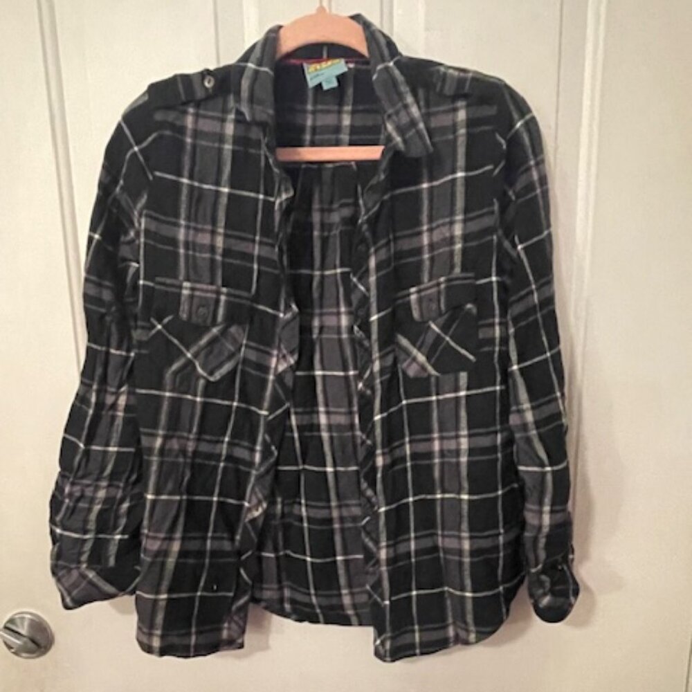 C&C California Gray Plaid Long Sleeve